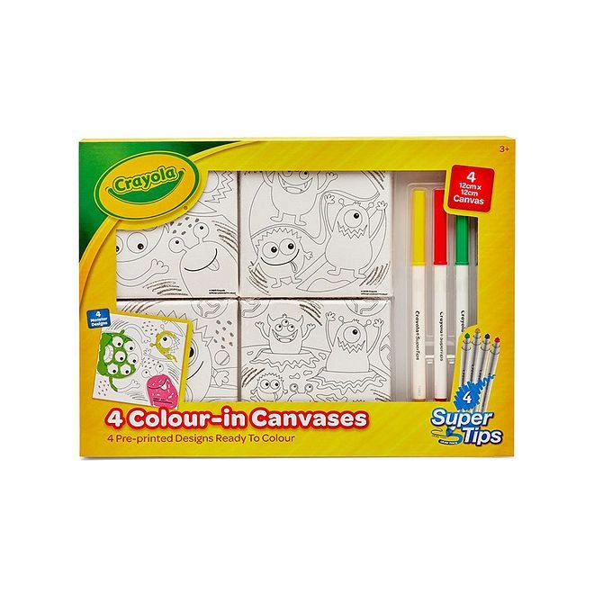 4 Colour in Canvases Art Set - 8 Pieces