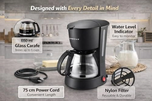 Drip Coffee Maker - 6 Cup Auto Shut Off Keep Warm