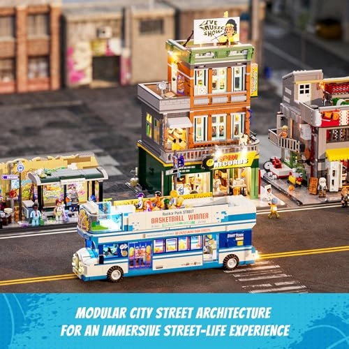 Streetball Tourbus - 6 mini figures 60 printed pieces 9 integrated light points