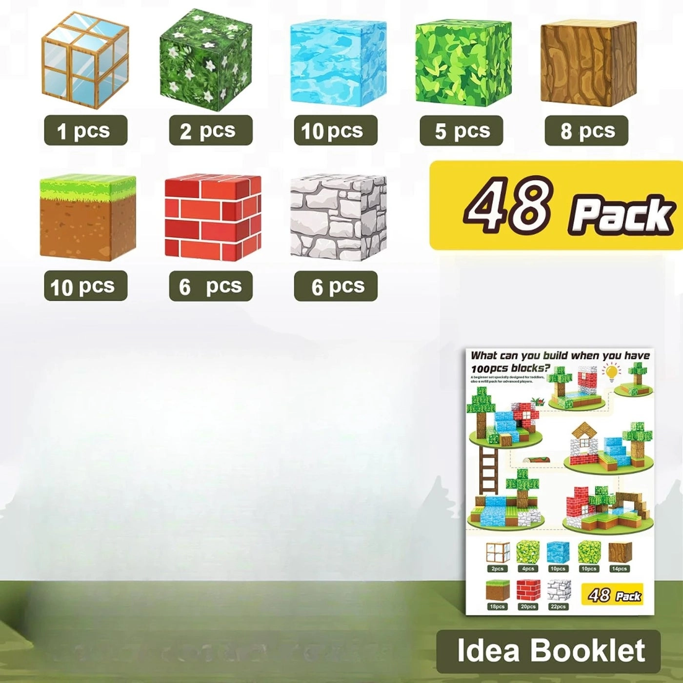 Bluejw Magnetic Building Block Set - 48 pcs