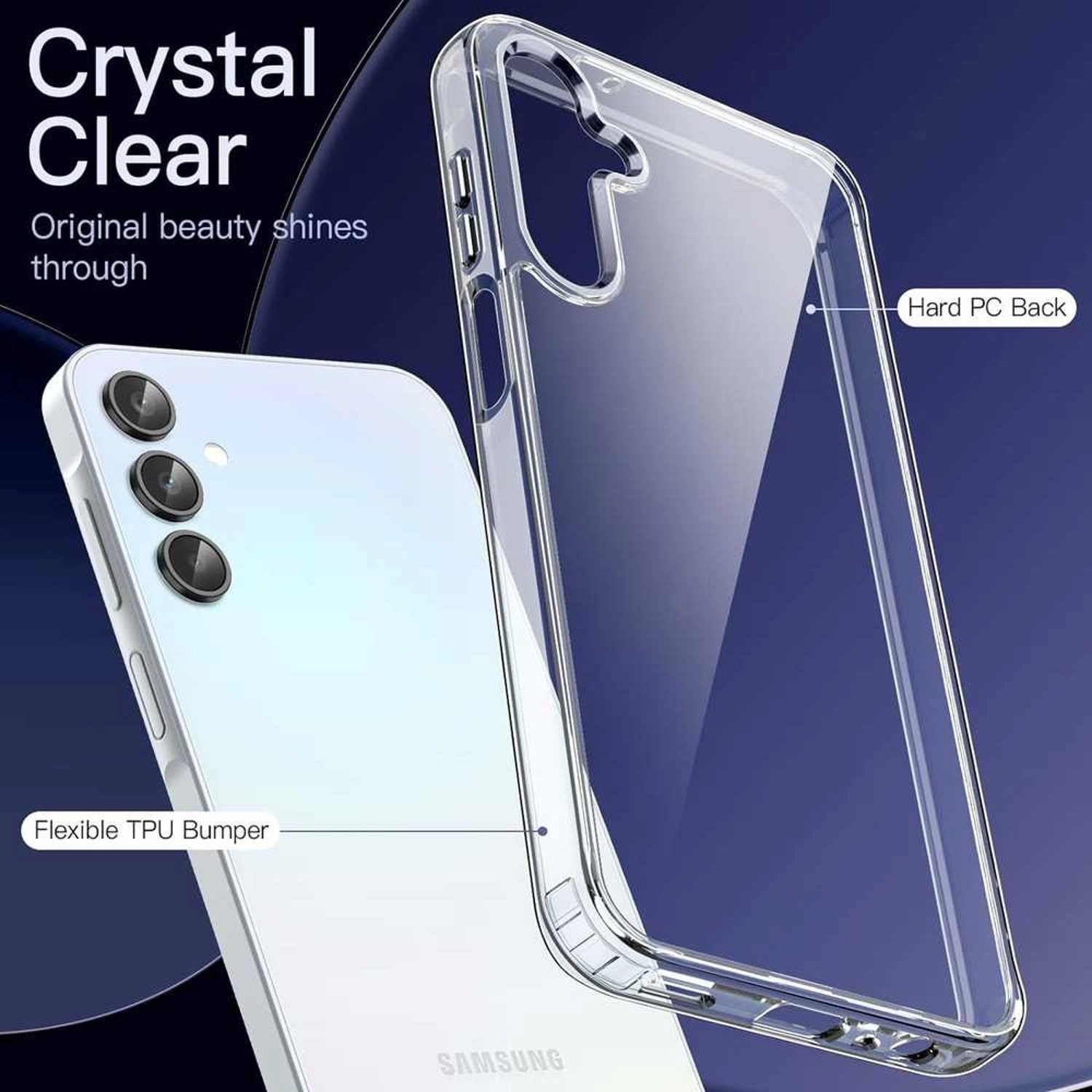Clear Bumper TPU Case + Screen Protector for Samsung Galaxy A35 - TPU, PC Clear Case