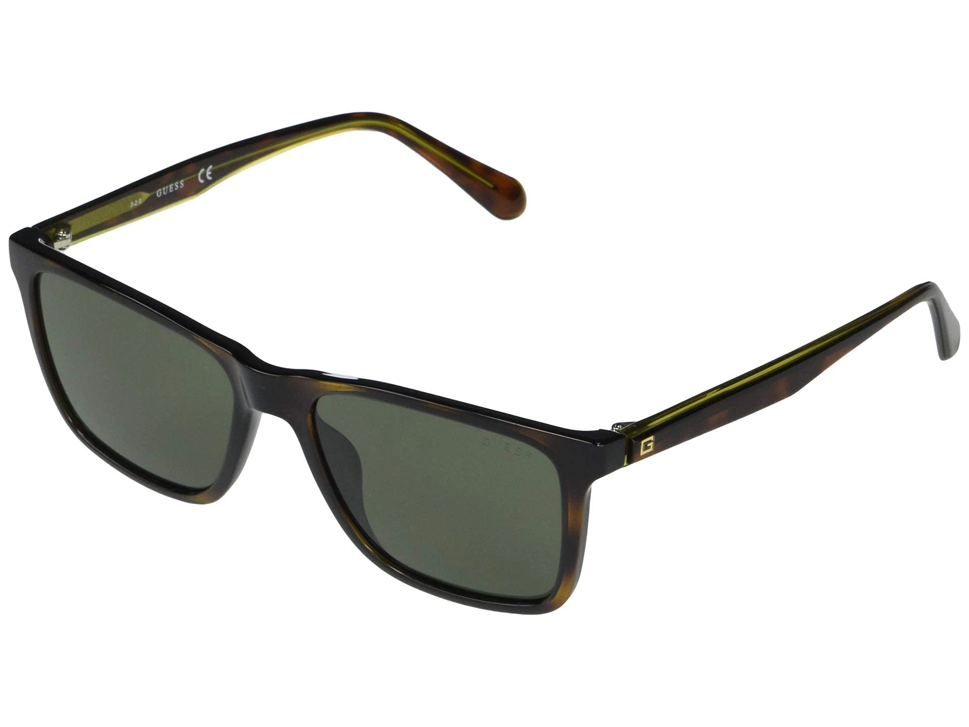 GUESS Classic Square Sunglasses - 58 millimeter green flash