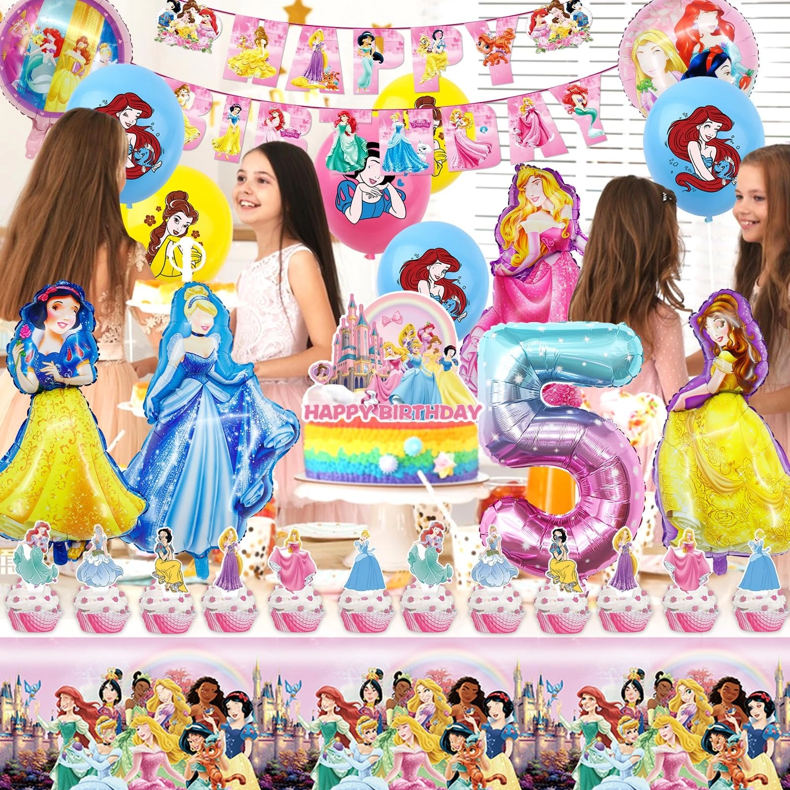 Princess Party Decorations - 54pcs Birthday