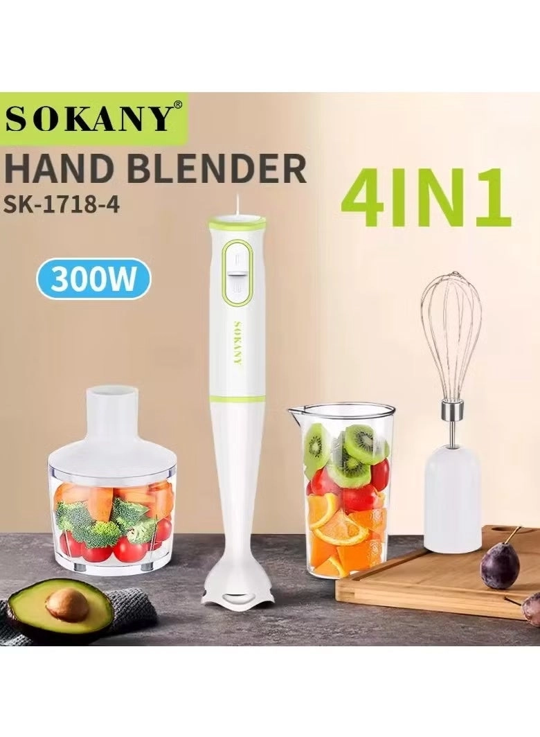 4-in-1 Portable Electric Juicer & Hand Stick Blender - Handheld Smoothie Maker Compact