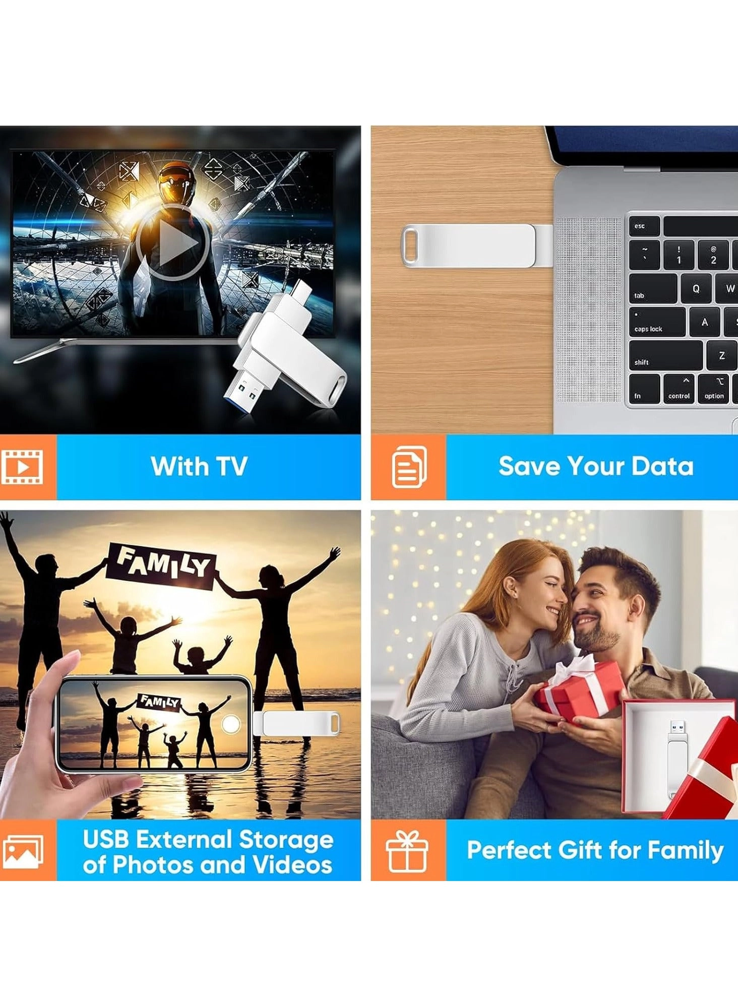 Flash Drive - Usb 3.0 Type-C iPhone Android 1TB