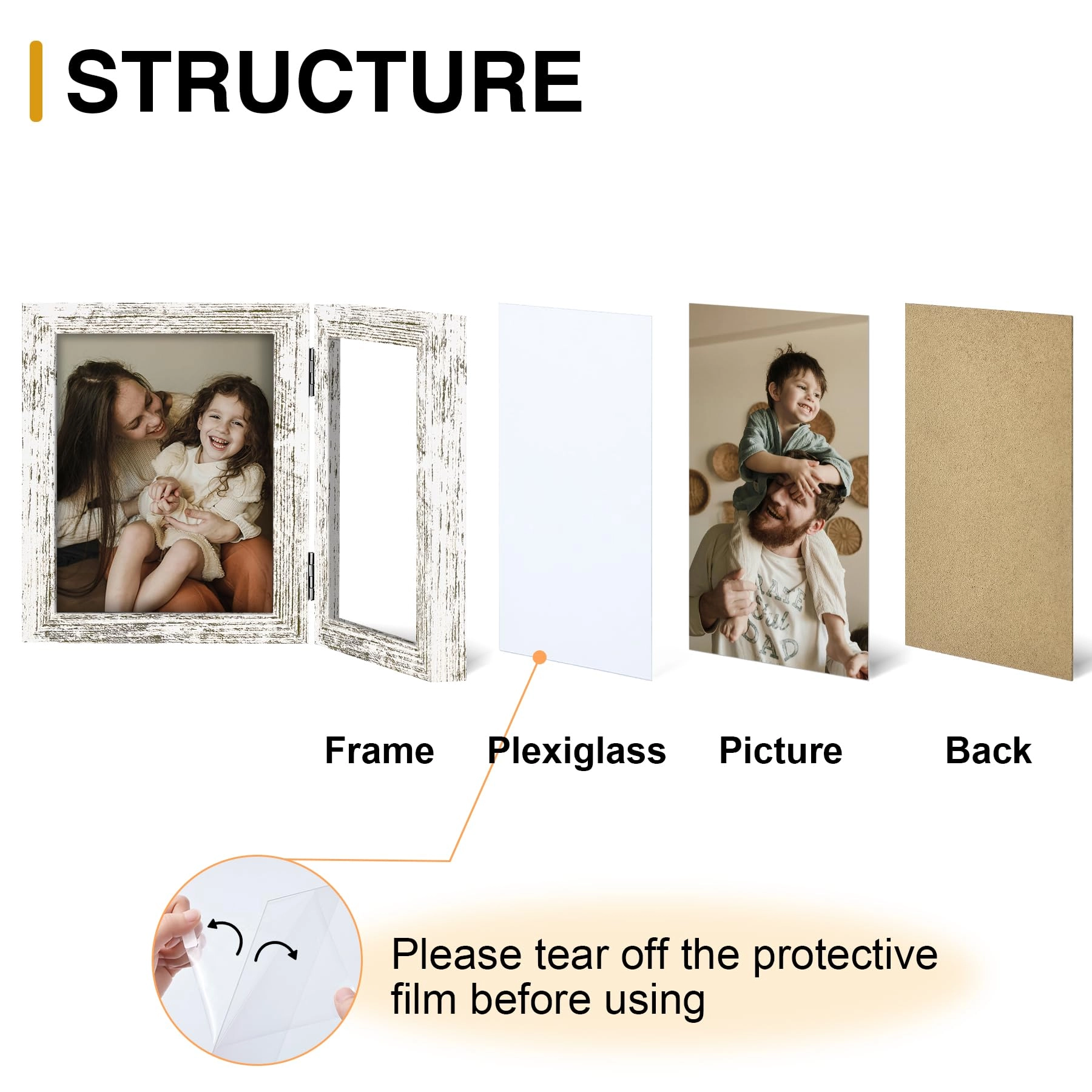 Double Picture Frame - 4x4 2.0 Count