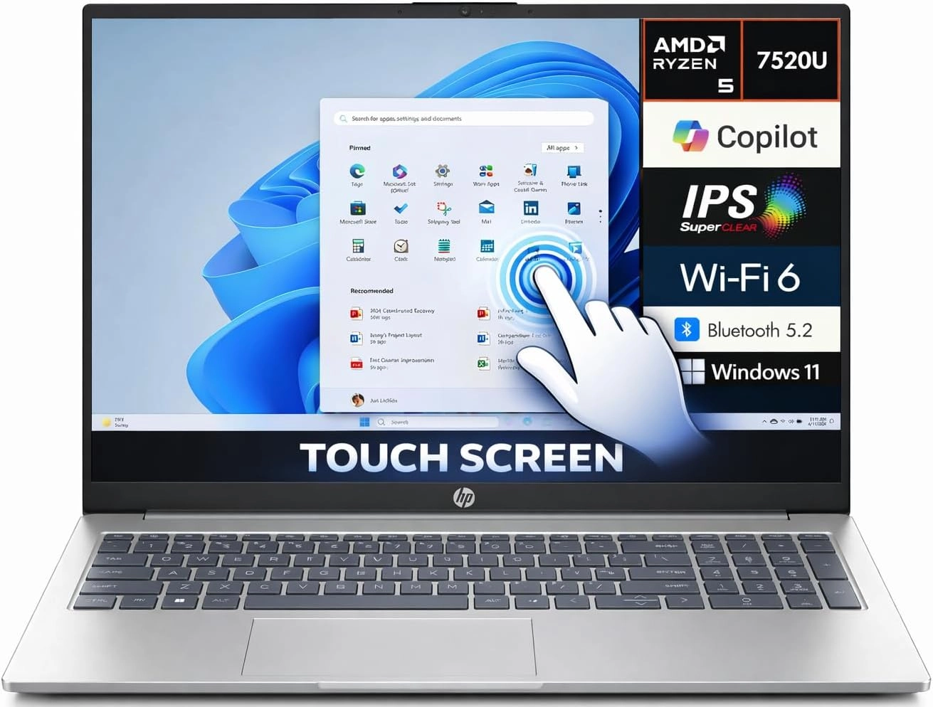 HP 15-FC0007NE - 15.6'' 512GB 8GB Ryzen 5-7520U
