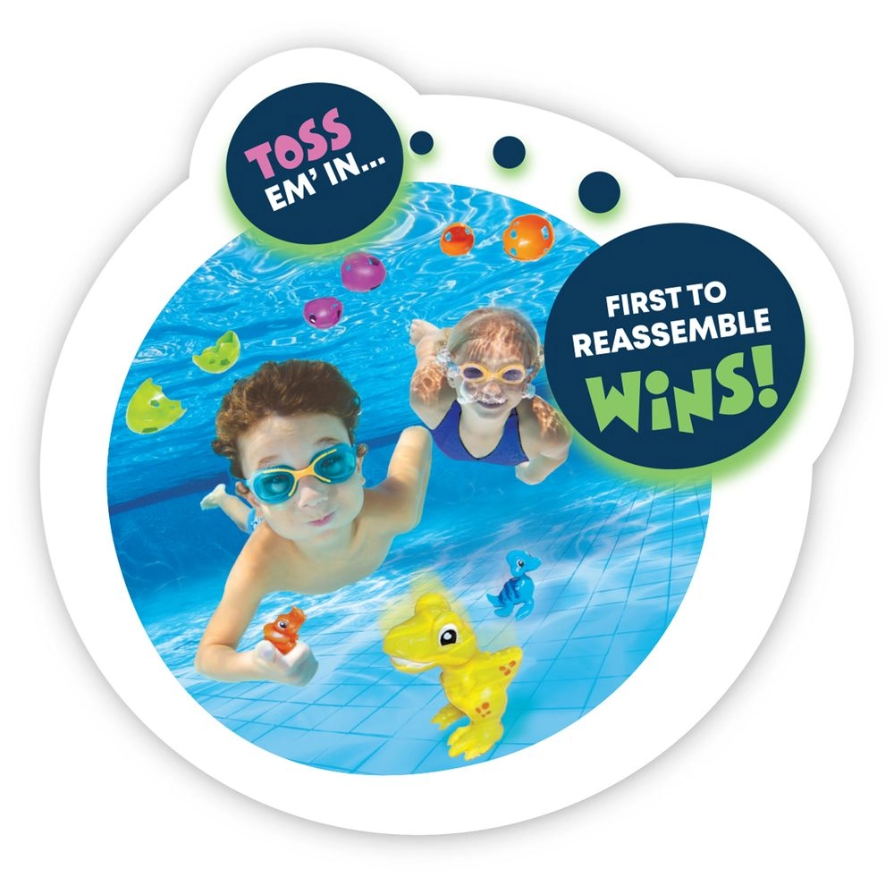 Dino Dive Game - 3 Dinosaur Pieces 6 Dinosaur Egg Halves