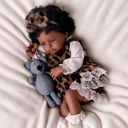 Reborn Baby Doll - 20 Inch Vinyl Cotton Black Ages 3+