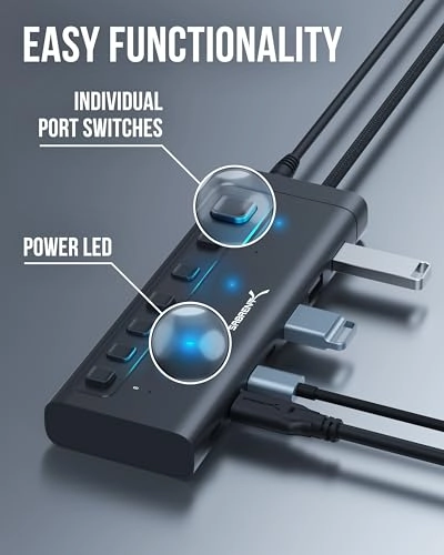 7-Port USB-C Hub - for Mac, PC, Steam Deck, ROG Ally