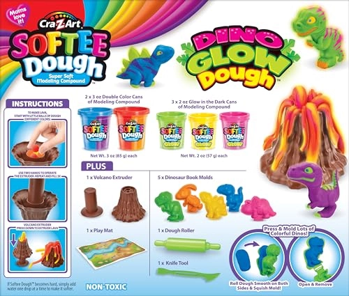 Softee Dough Dino Glow - 3+ years 14 pcs