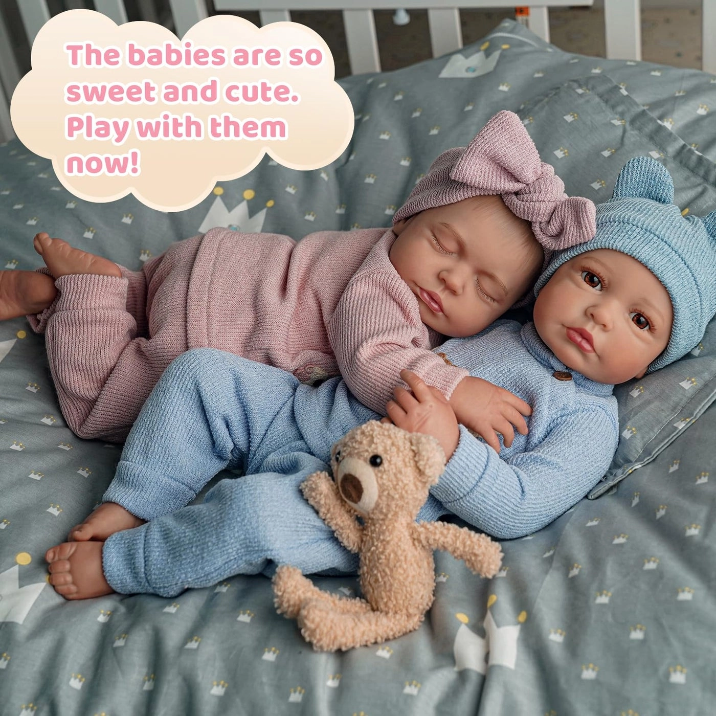 Reborn Baby Dolls Twins - 20Inch Soft Body Ages 3+