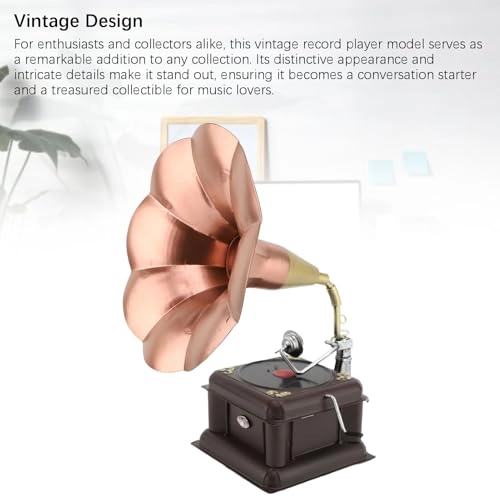 Vintage Phonograph - Red Bronze Iron