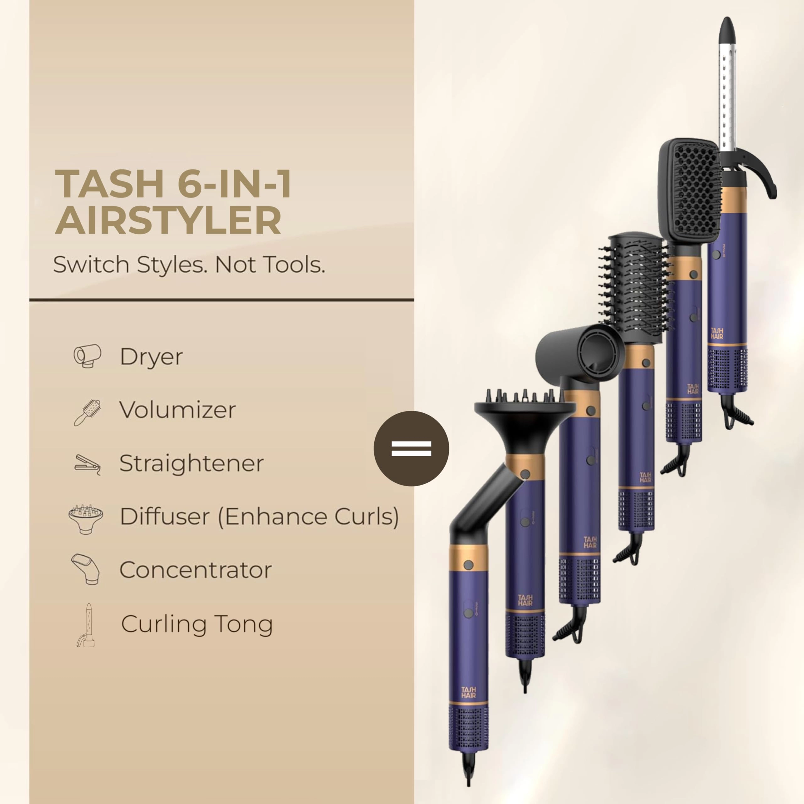 Multi Styler - 6-in-1 1200W Purple