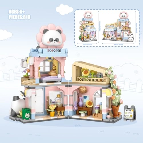 Street View Flower House Shop - Cute Panda 810pcs