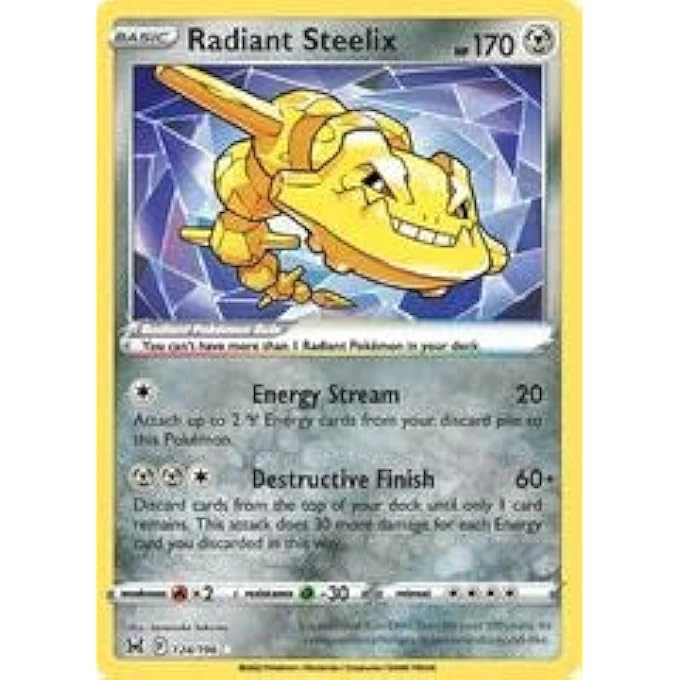 rayihni POKEMON RADIANT STEELIX 124/196 LOST ORIGIN - 1pcs