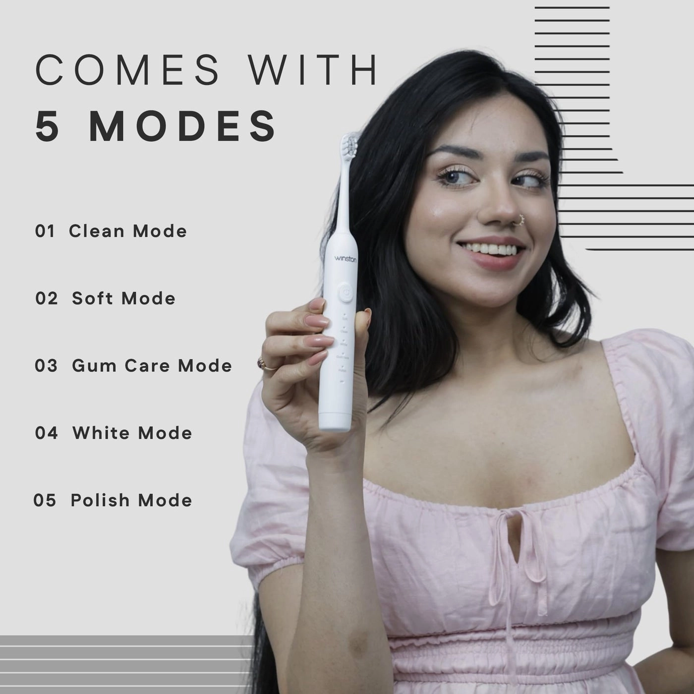 Sonic Electric Toothbrush - Rechargeable IPX8 Waterproof 5 Cleaning Modes