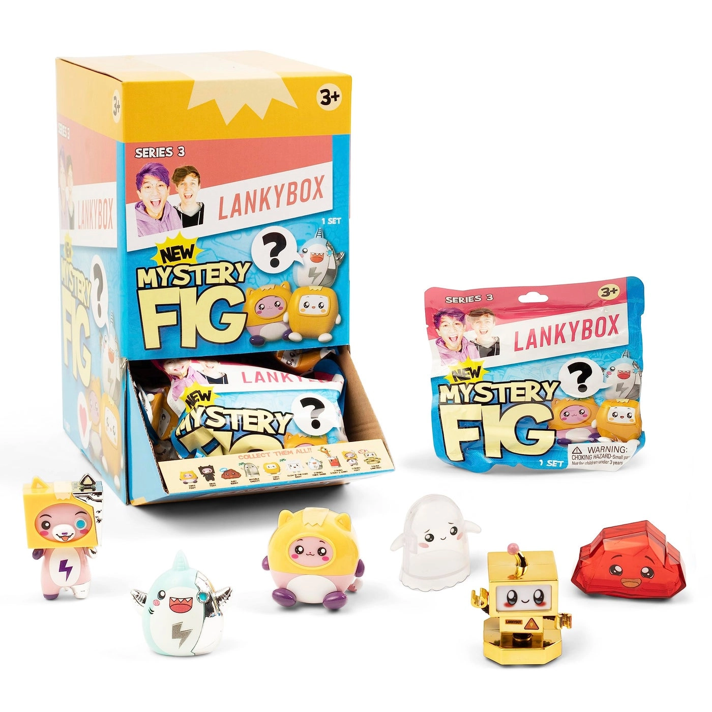 LANKYBOX Mini Mystery Figures - 24-Pack Series 3 Glow-in-The-Dark