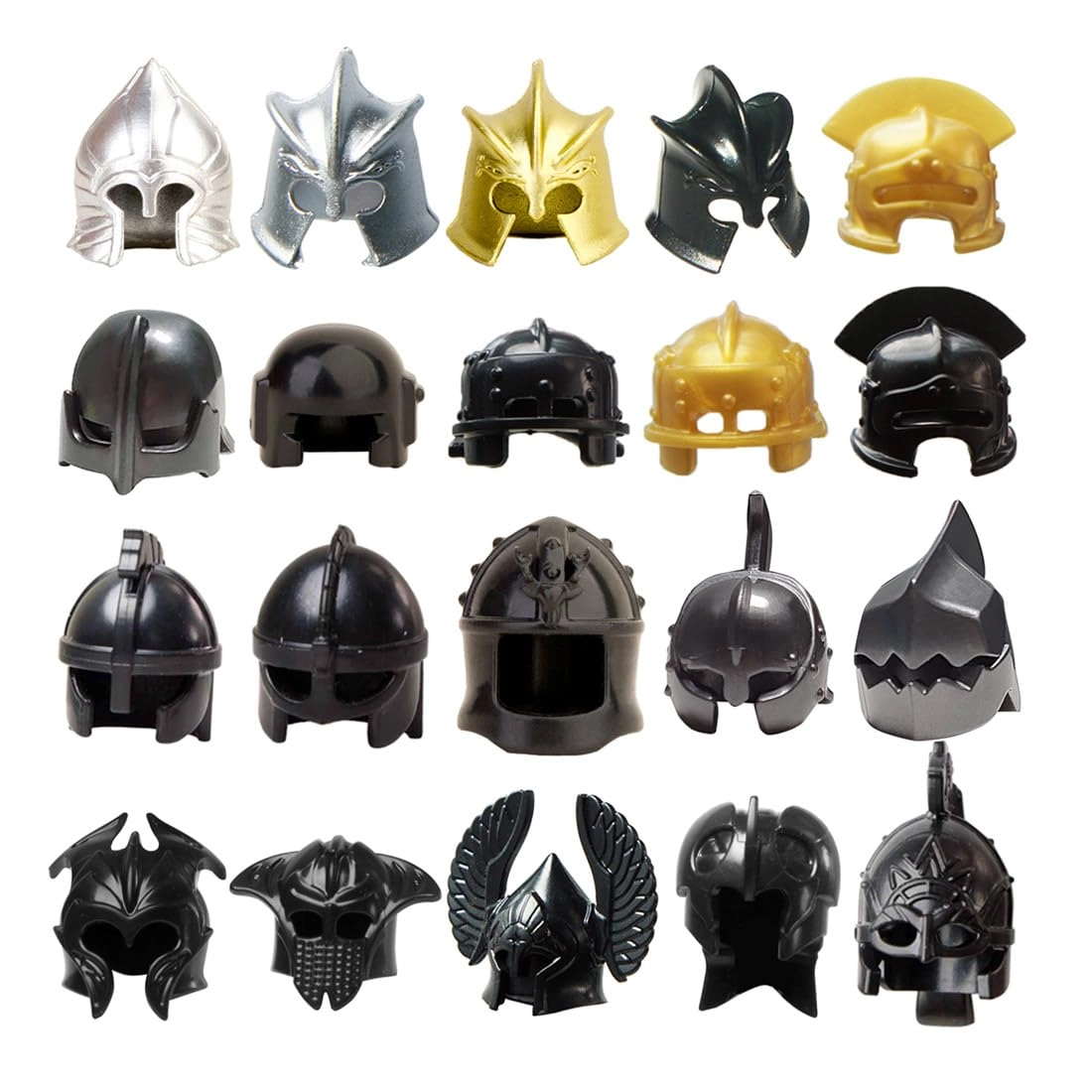 LootPop Mini Knight Figures Helmet Accessories - Acrylonitrile Butadiene Styrene Military 20