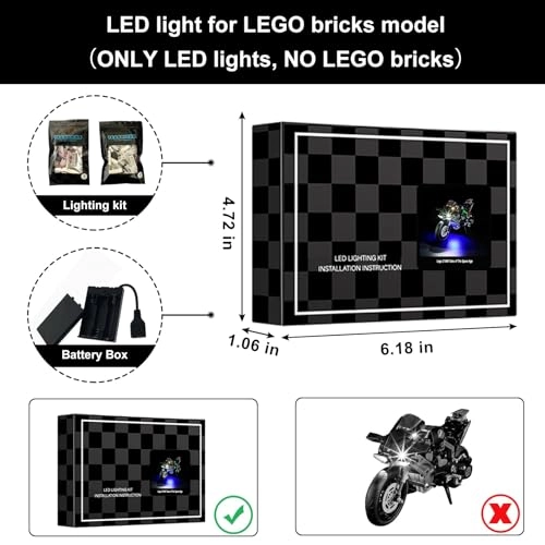 LED Light for LEGO 42170 Technic Kawasaki Ninja H2R Motorcycle Set