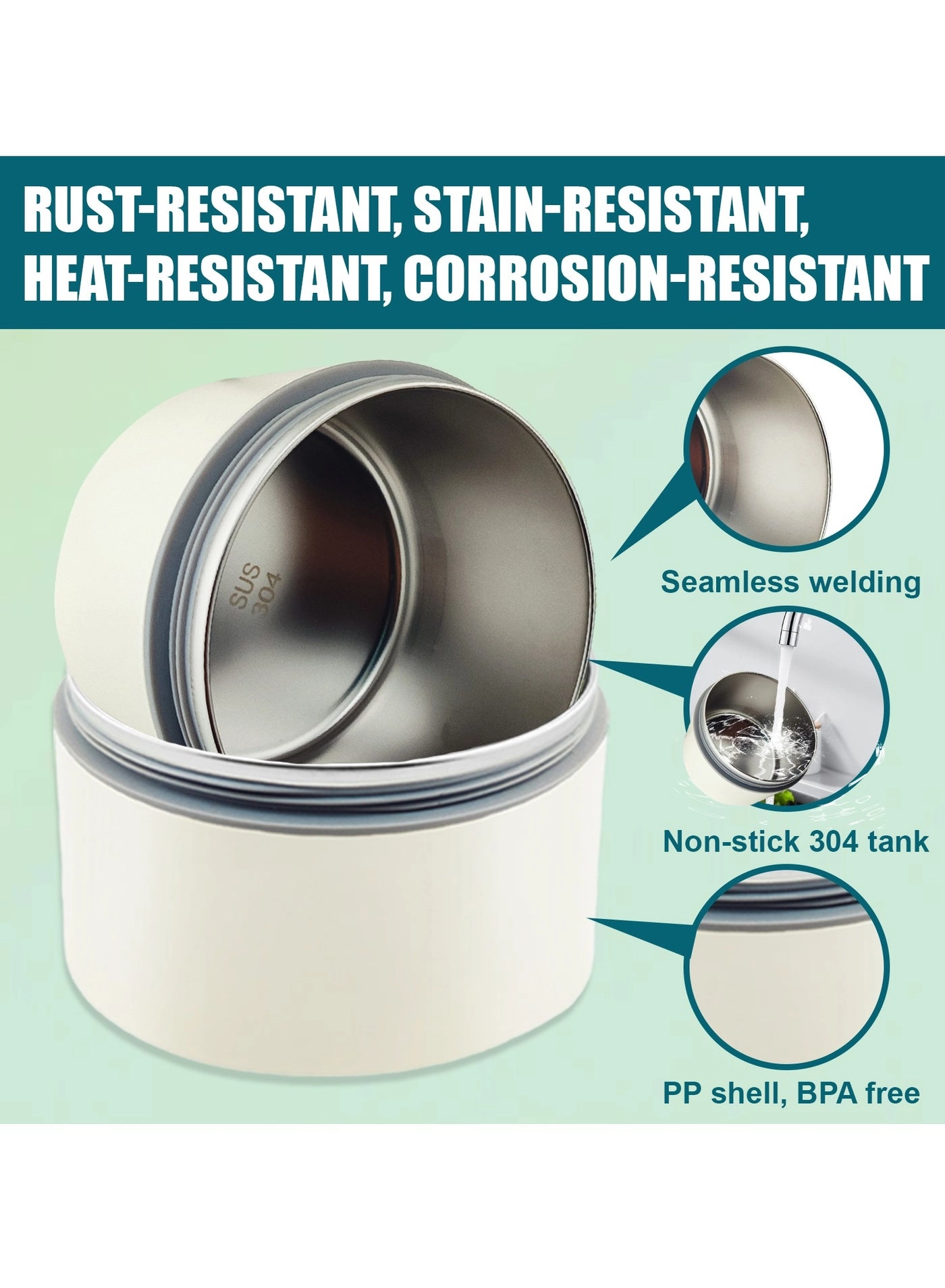 bento box - 304 Stainless steel Double-deck