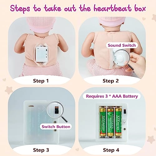 Reborn Baby Doll - 20 inch Heartbeat Ages 3+