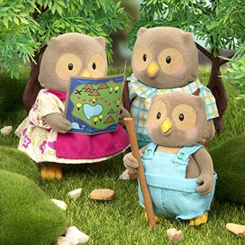 Owl Father Owen + Owl Mother Delores + Owl Baby Peep + Owl Boy Pete + Story Book - 3+ Years 5 pieces
