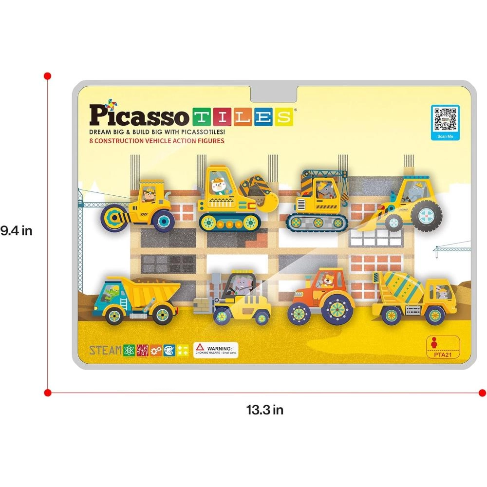 Magnet Building Tile Blocks Addon - Vehicles & Zoo 8pcs