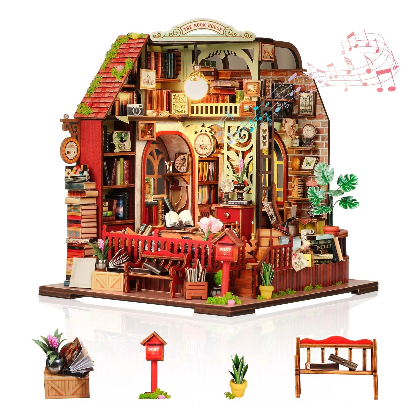 Foyucool Miniature dollhouse Kit - Bookhouse