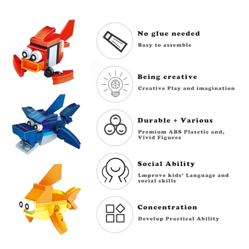 Mini Building Blocks Ocean Animal - 12pcs