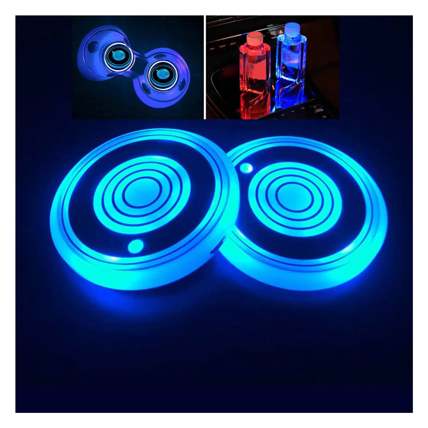 z-onemart LED Car Cup Holder Lights