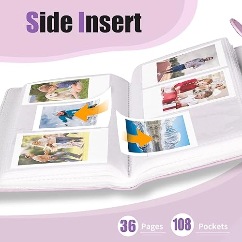 2x3" 108 Pockets Faux Leather PVC Photo Album