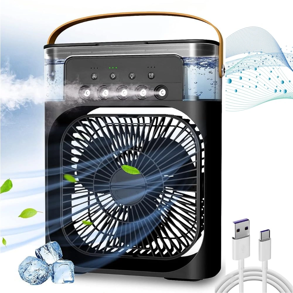 TRIDEO Portable Air Conditioner Fan - Mini Evaporative Air Cooler 7 Colors LED Light