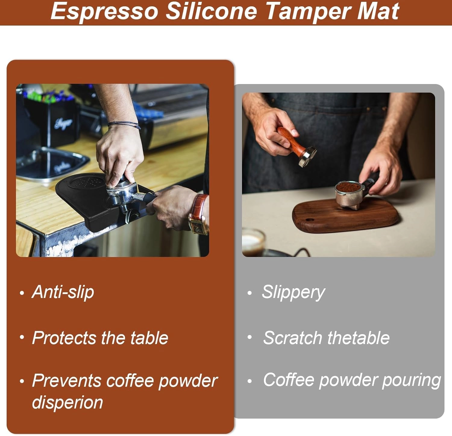 Espresso Tamper + WDT Tool + Espresso Dosing Funnel + Silicone Gel Tamper Mat + Espresso Accessories