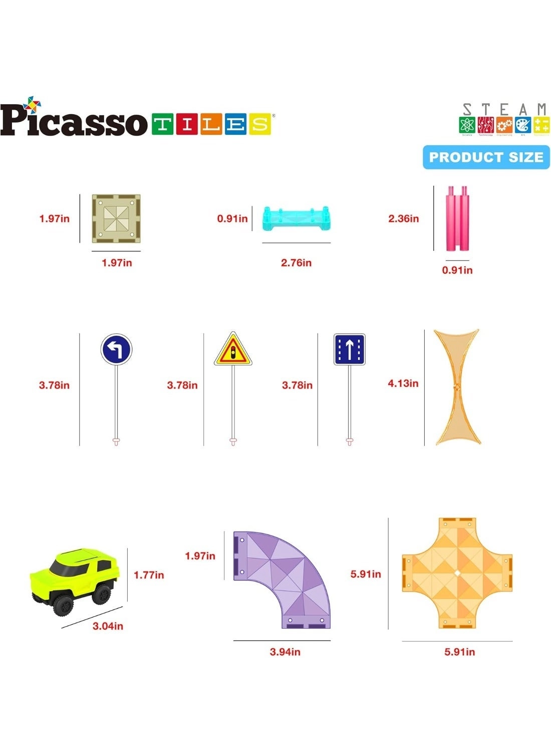 Race Track Magnetic Tiles PTMR40 - 40pcs