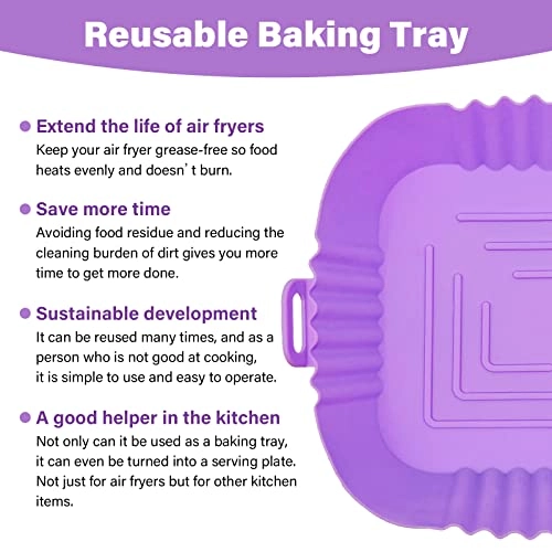 Square Air Fryer Silicone Liners - Food grade silicone 2 piece(s)