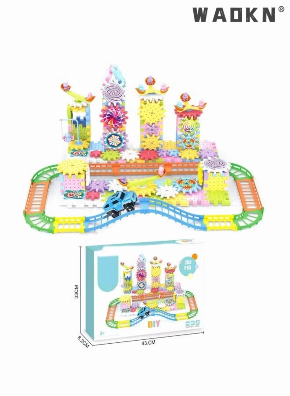 WAOKN Electric Building Block Gear Toy Set - 3 years+ 203 pieces