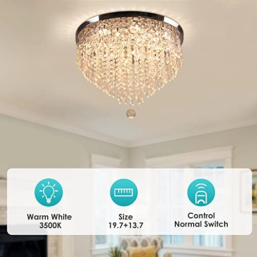 Modern Crystal Chandelier - 3500K non-dimmable