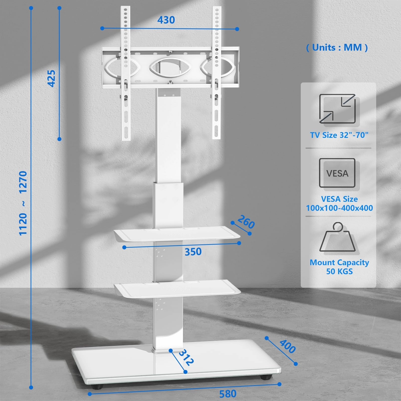 TV Floor Stand - 50kgs 32-70 inch