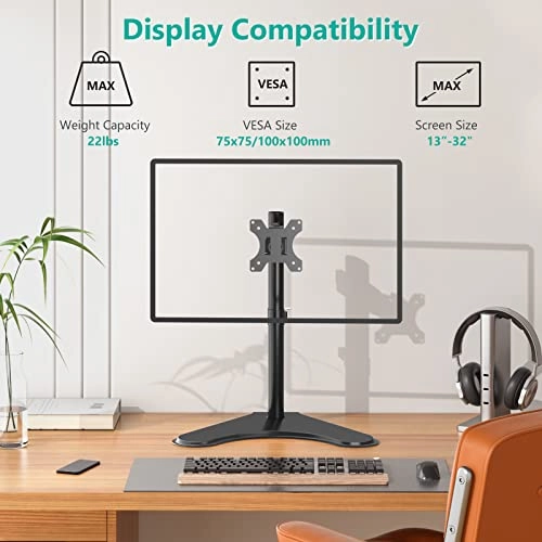 Gas Spring Desk Mount - 35 inch VESA 75 and 100