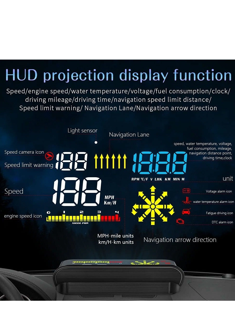 Head Up Display(HUD) - M15 5.5" LCD Black