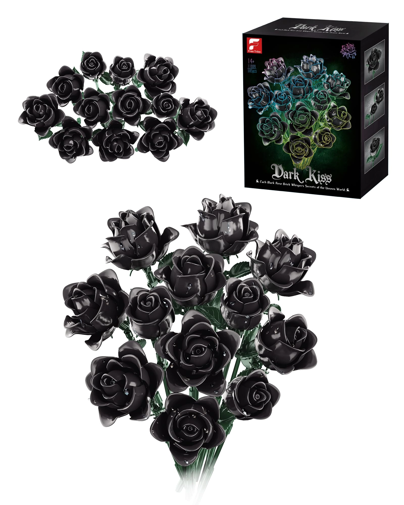 Bricxfy Gothic Black Rose Bouquet