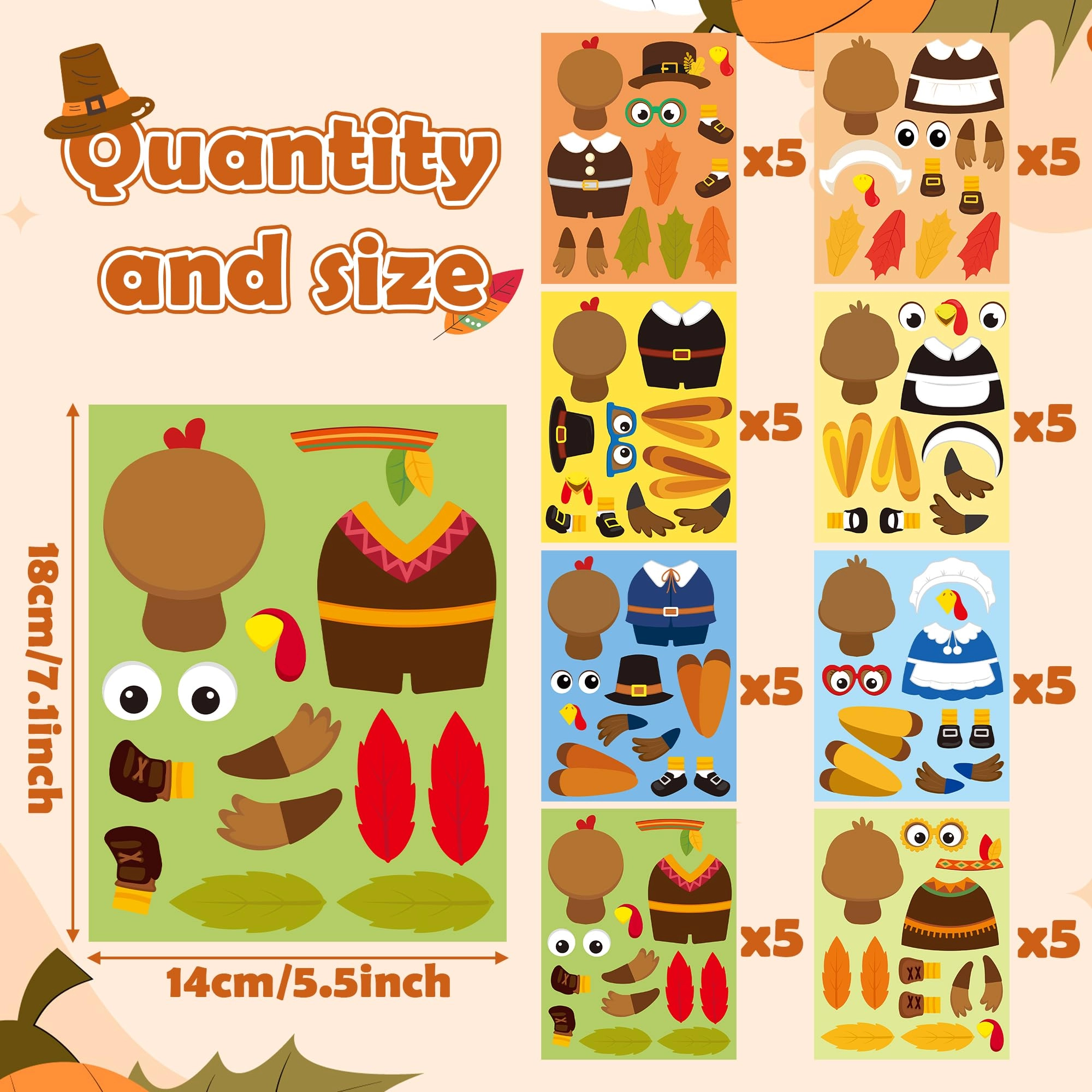 Thanksgiving Sticker Book 40 pcs