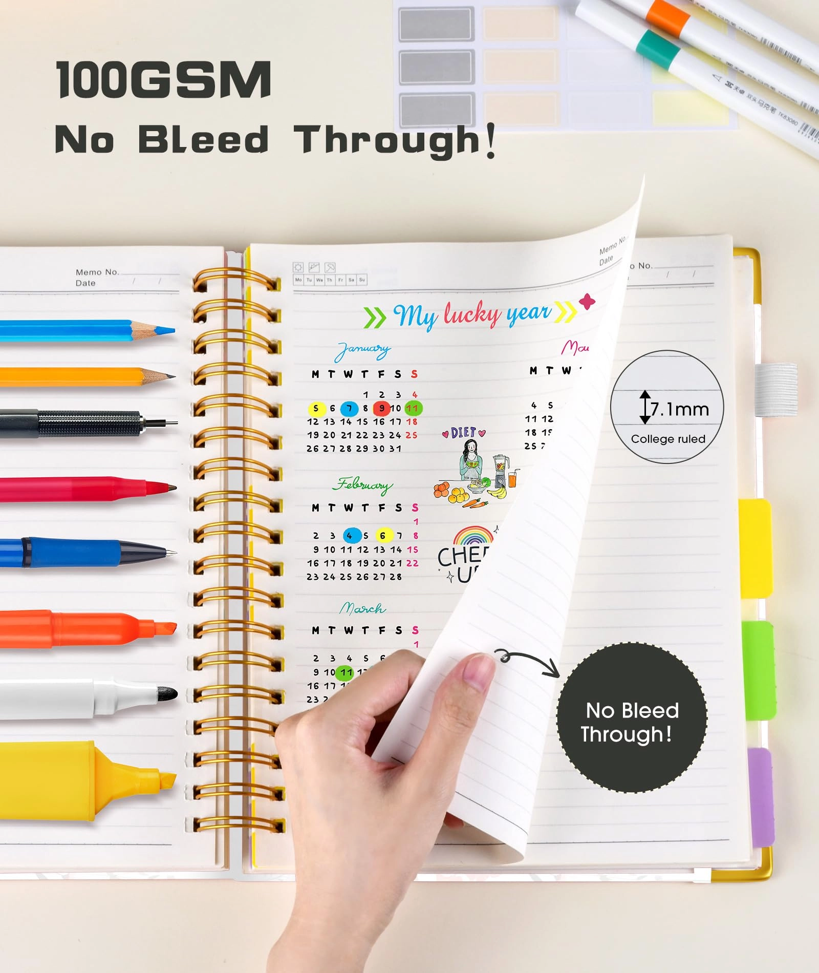 Spiral Notebook Large Hardcover - Lined 150 Sheets