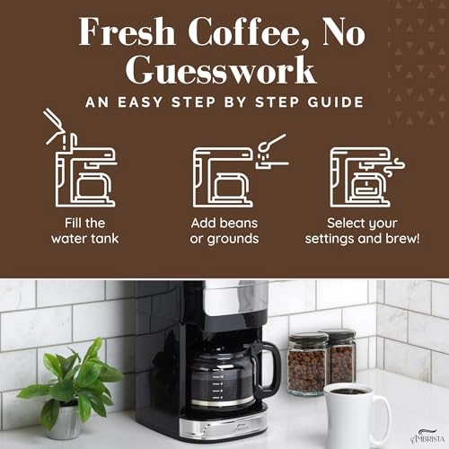 Drip Coffee Maker with Built-In Burr Grinder - 12-Cup Programmable