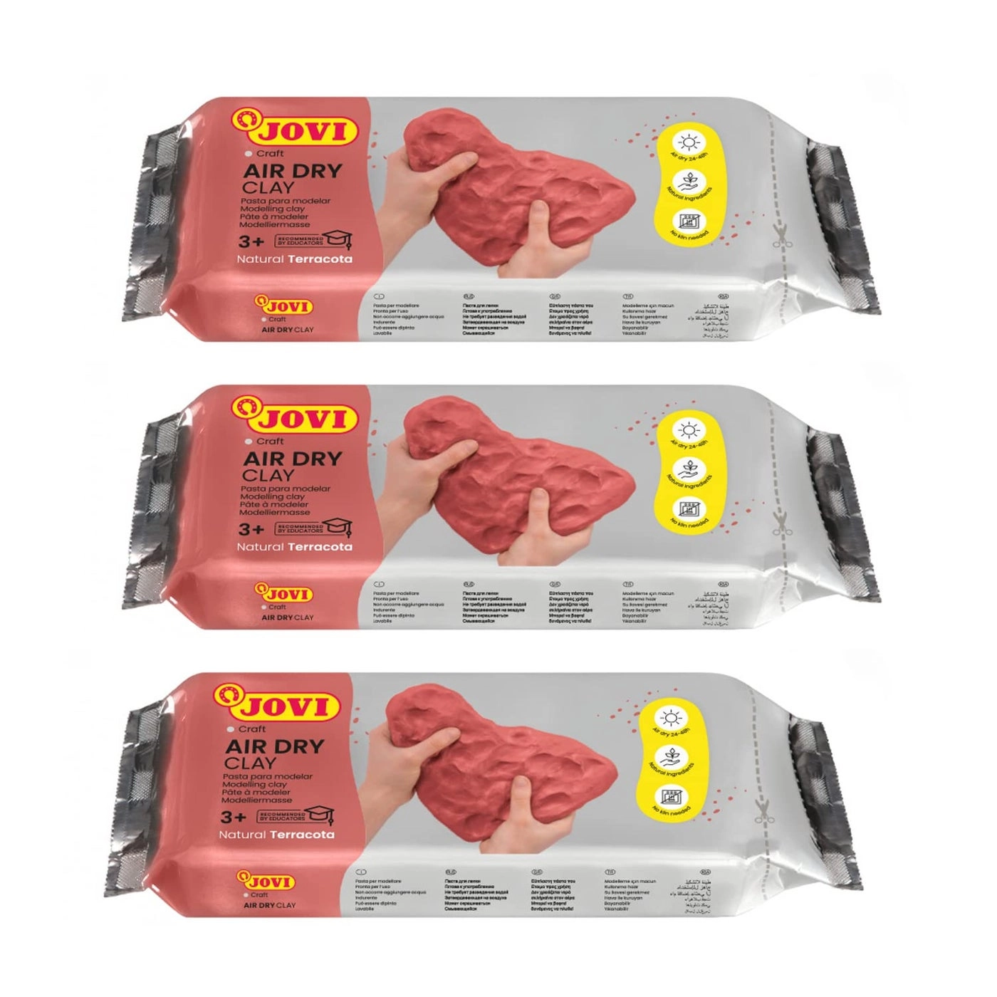 Natural Terracotta Pottery Sculpting Clay - Natural Terracotta 3pcs 250g