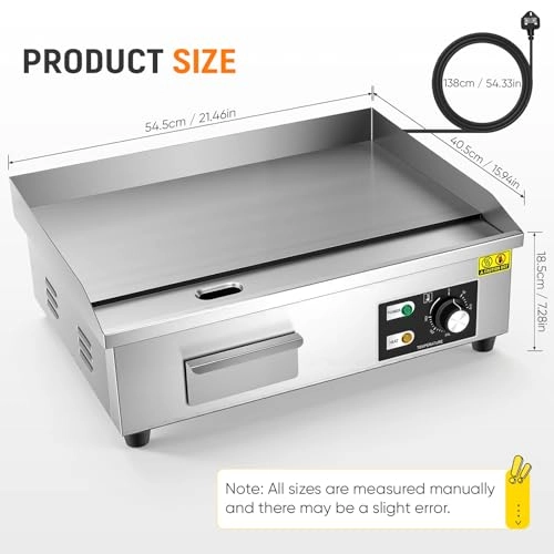 Commercial Electric Griddle - 54.5x40.5x18.5cm