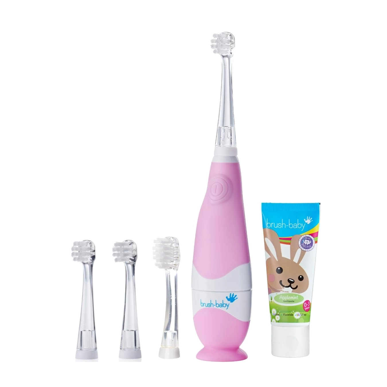Brushbaby Ltd BabySonic Electric Toothbrush - Pink Set + Brush Head - 4 + AAA Battery + Toothpaste - 12 ml
