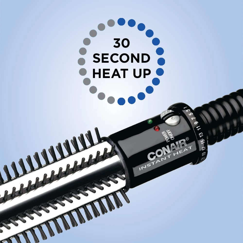 Instant Heat Curling Iron Brush - 1 1/4-Inch Black 4 Count
