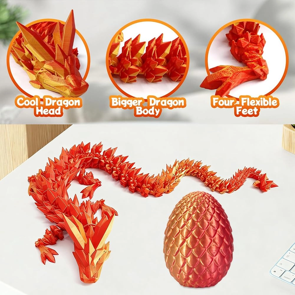 3D Printed Dragon in Egg - 2 Pack